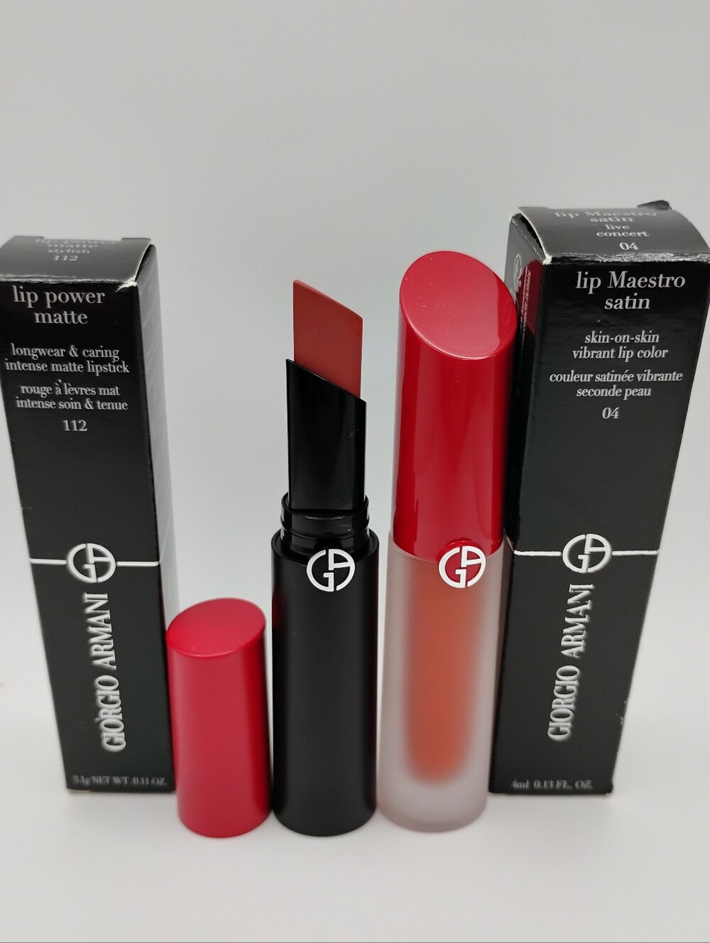 Giorgio Armani Lip Power Matte & Lip Maestro Satin Duo in Red - Picture 2 of 3